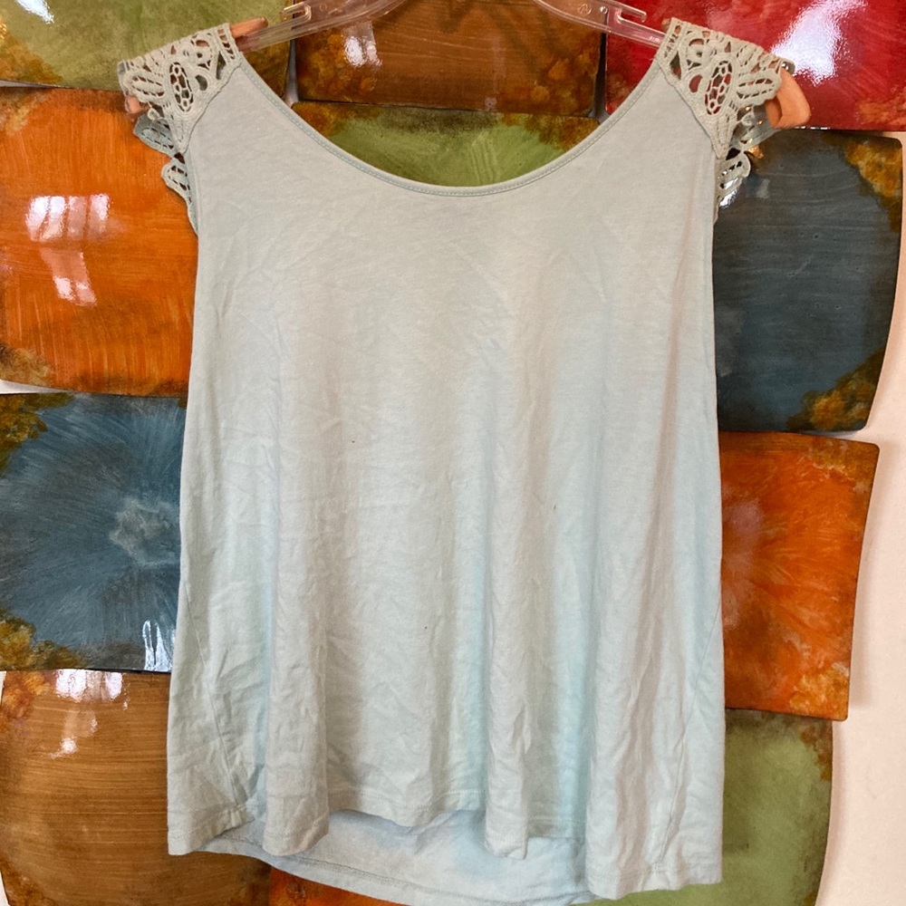 Mint Lace tank top